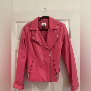 Leather jacket pink  very cute! I just used 3 time  from Neiman Marcus.